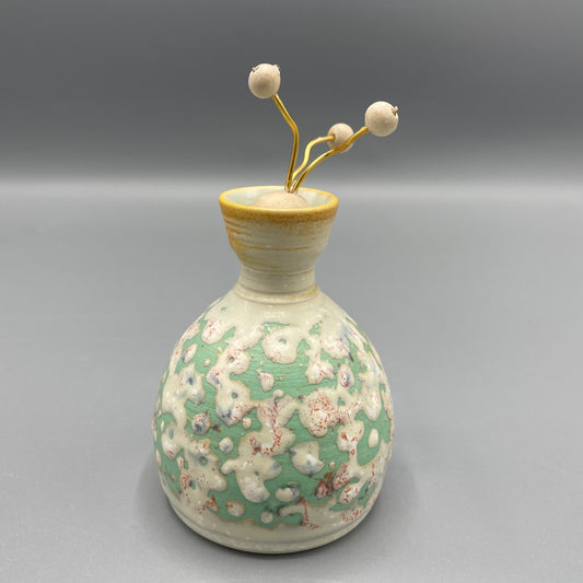 Geoffrey Swindell Mini Bud Vase with decorative stopper