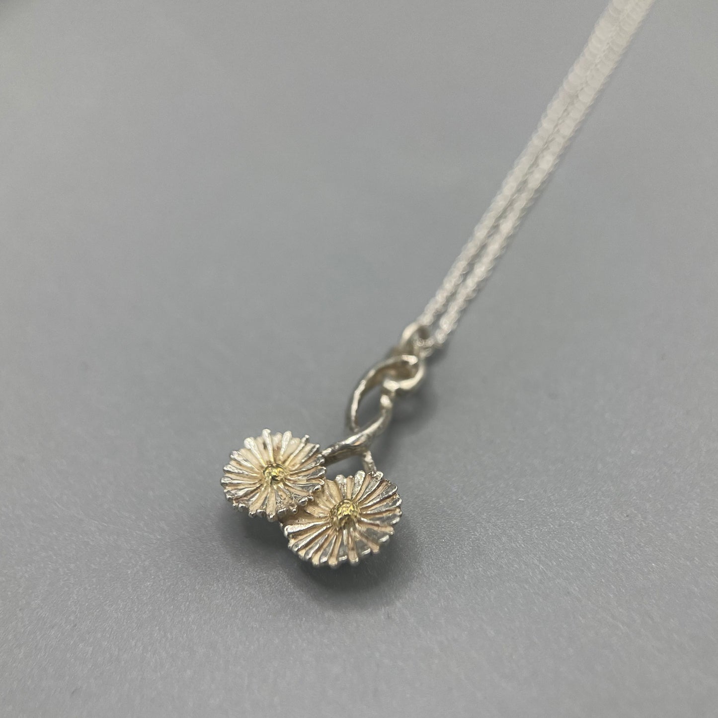 Tim Blades Silver and Gold Plated Flower Pendant