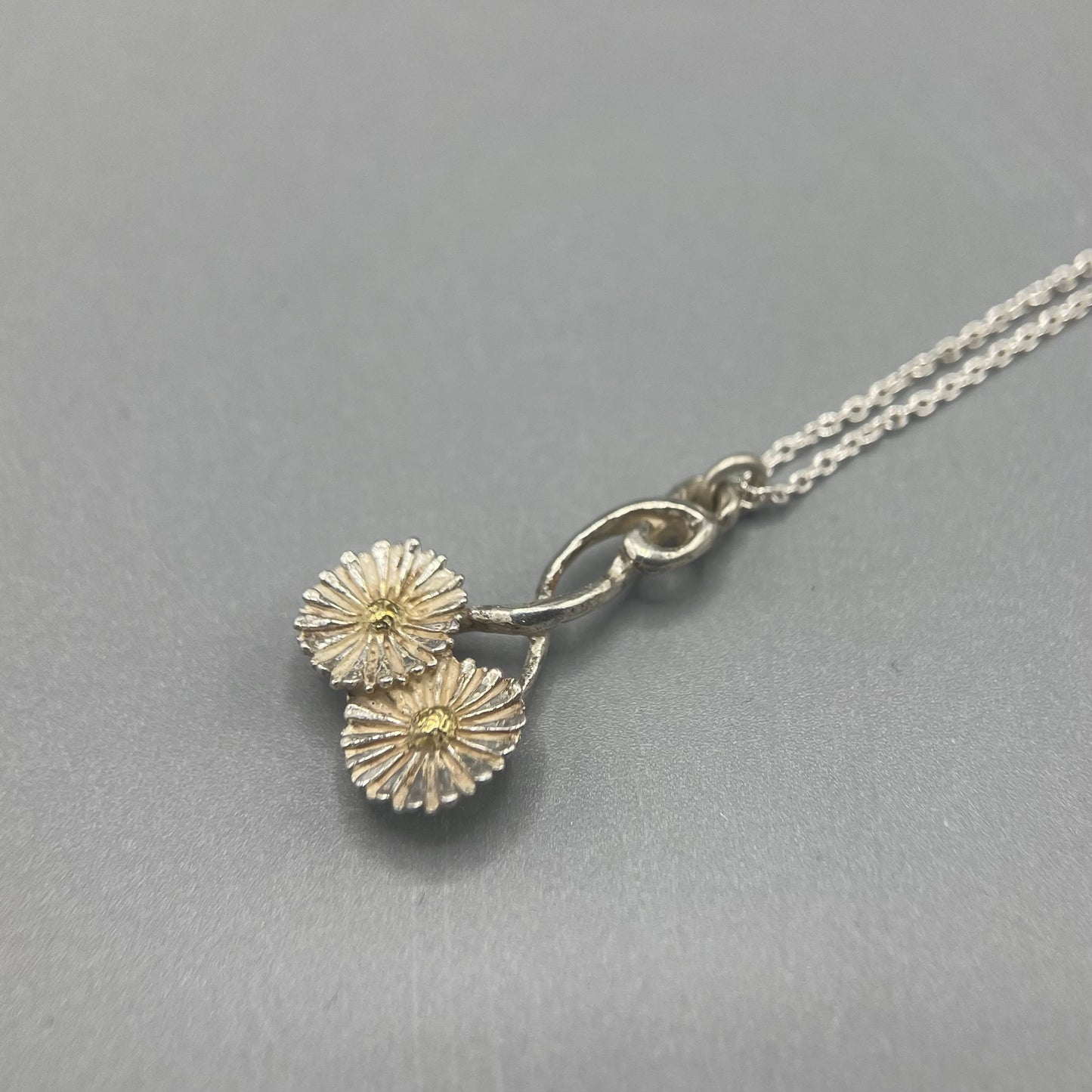 Tim Blades Silver and Gold Plated Flower Pendant