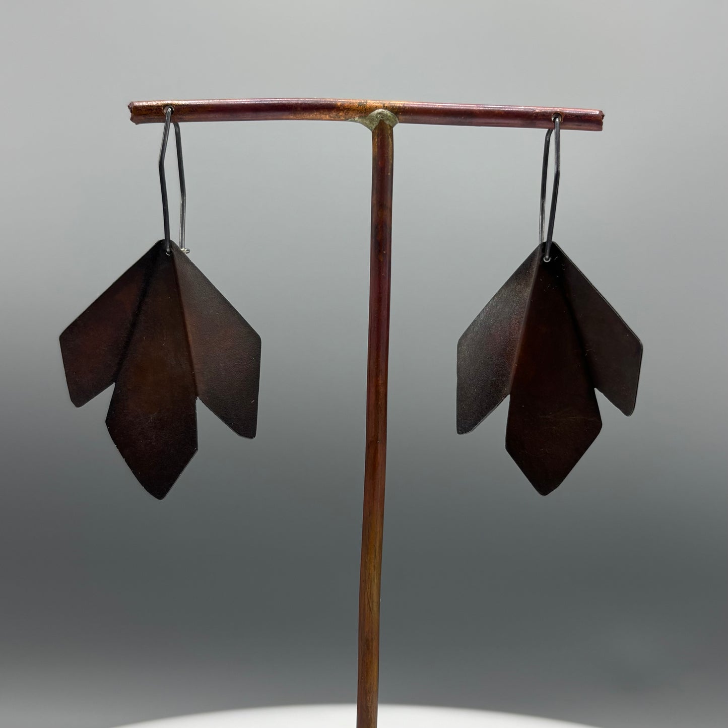 RawObjekt 'Butterflies Drop Earrings' in Oxidised Copper and Silver