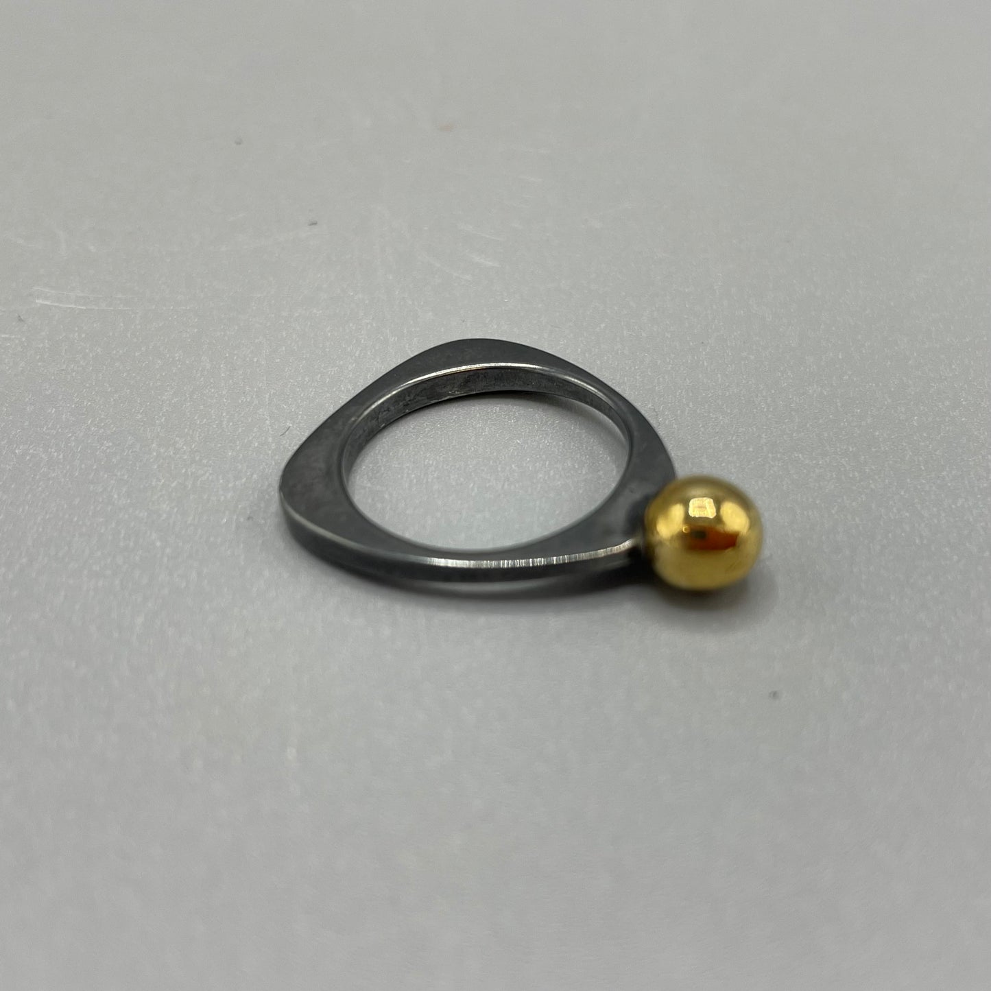 DesignsbyMia Tatiana Oxidised Ring with Small Sphere