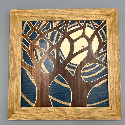 TT Designs 'Moonlit Trees' Wooden Wall Panel