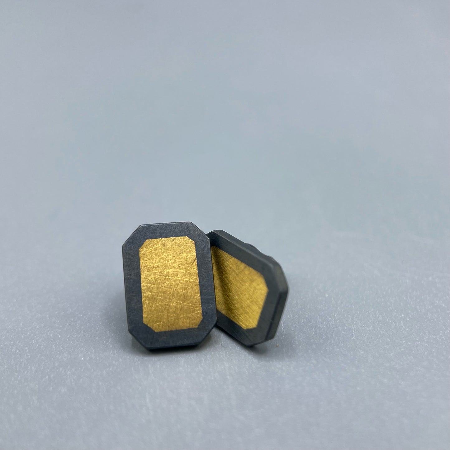 Sheng Zhang 'Gem-metal' Rectangle Keum-boo Earrings