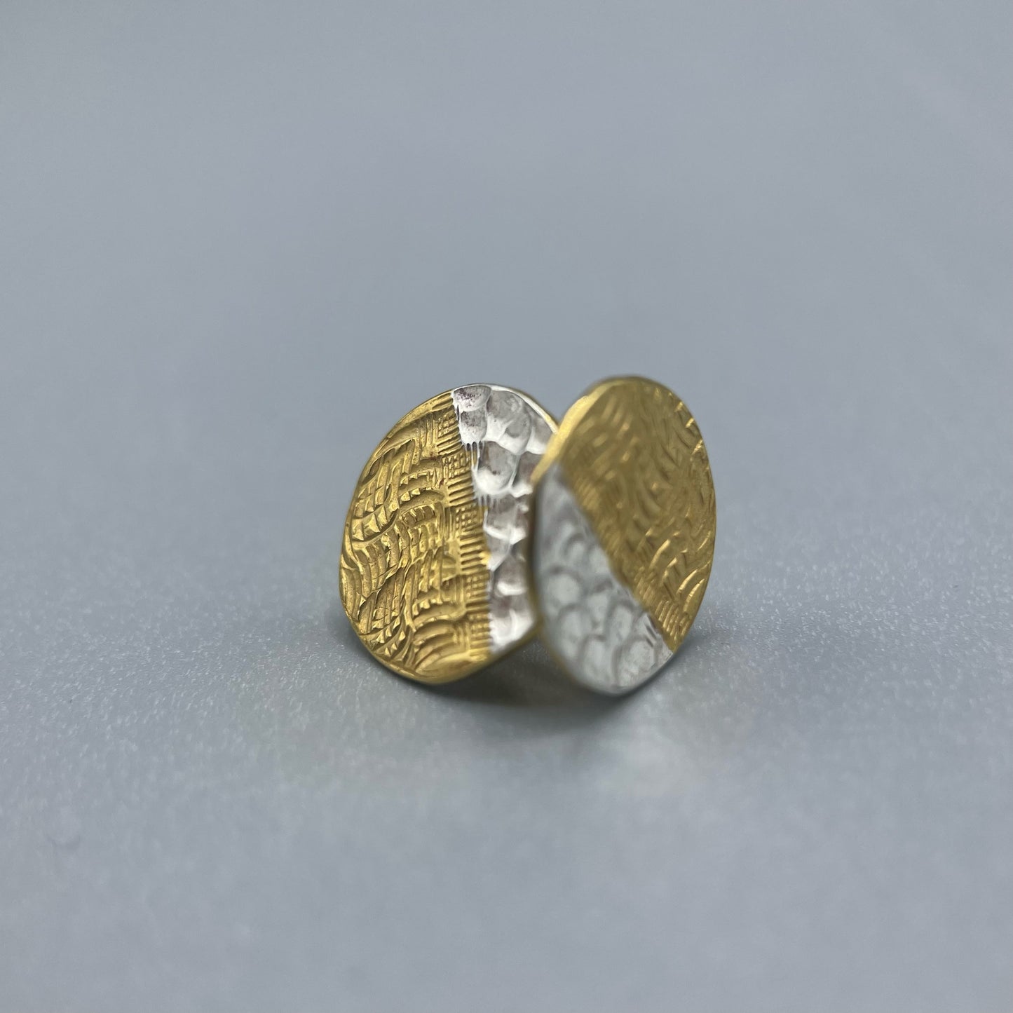 Zoe Watts Large 24ct Gold Vermeil and Silver Studs