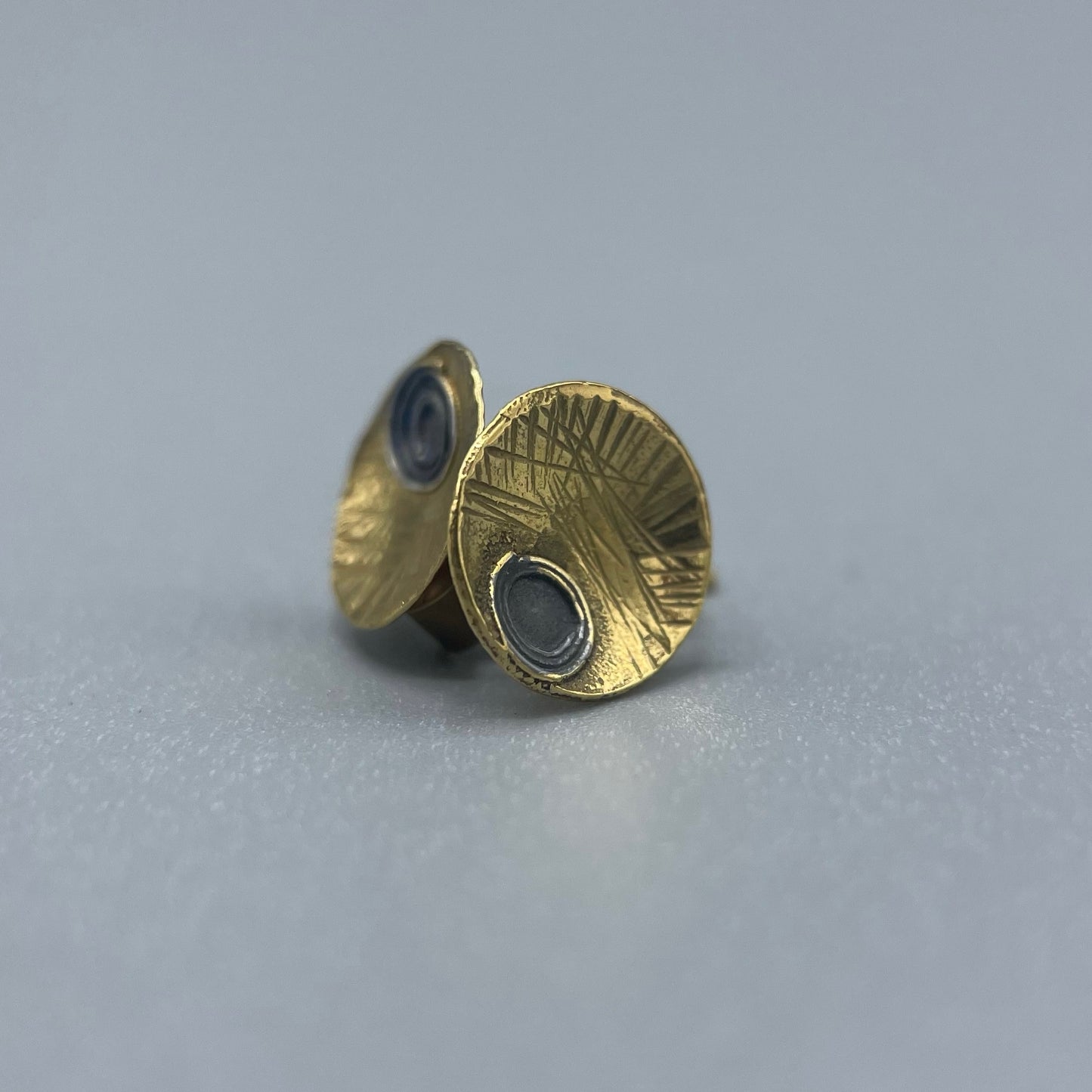 Zoe Watts Small Oxidised Silver and 24ct Gold Vermeil Studs