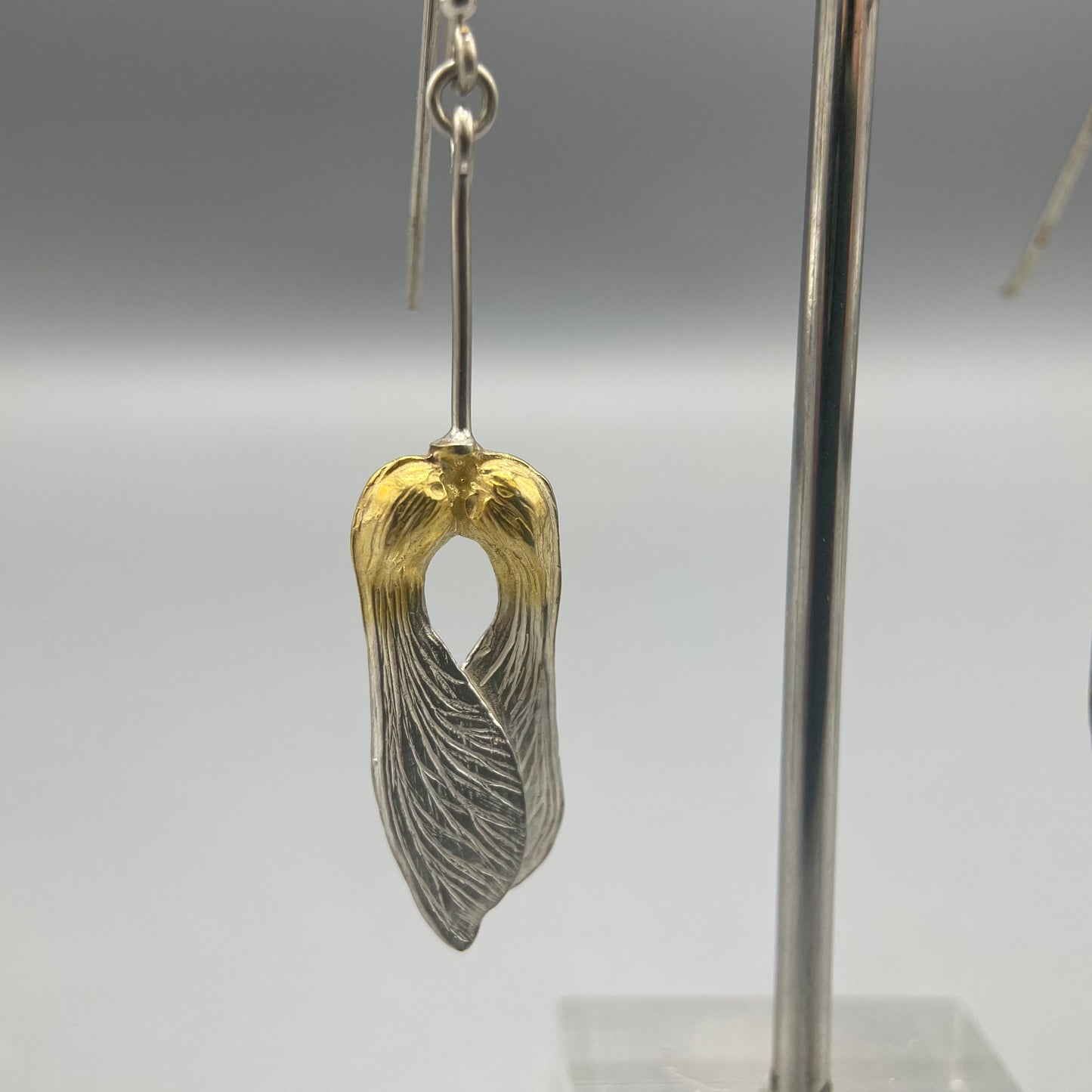 Tim Blades Silver and Gold-plated Seedpod Drops