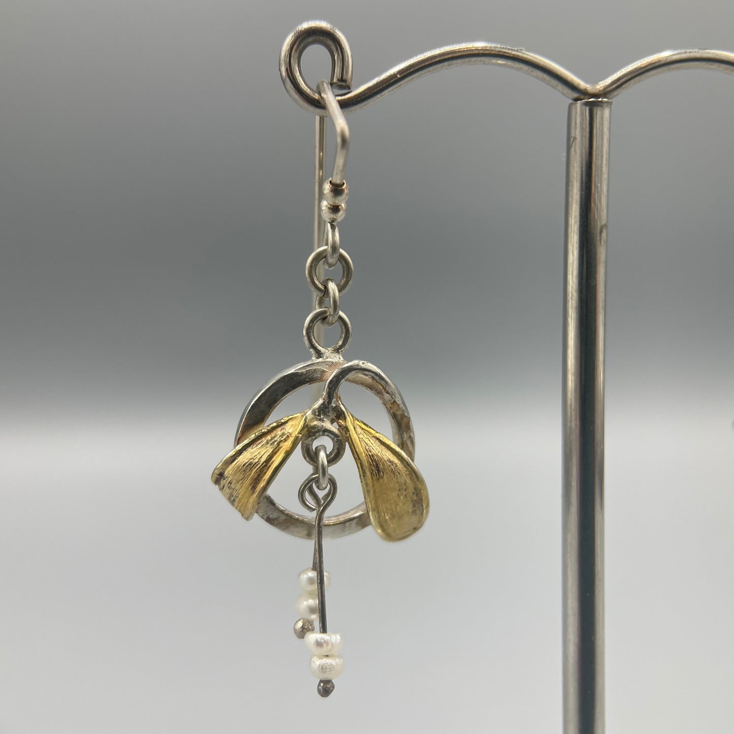 Tim Blades Gold Plated Mistletoe Drop Earrings