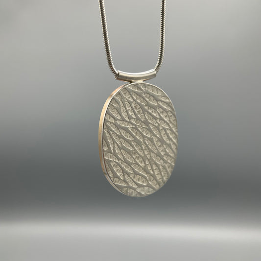 Papermetal Embossed Petals Large Oval Pendant