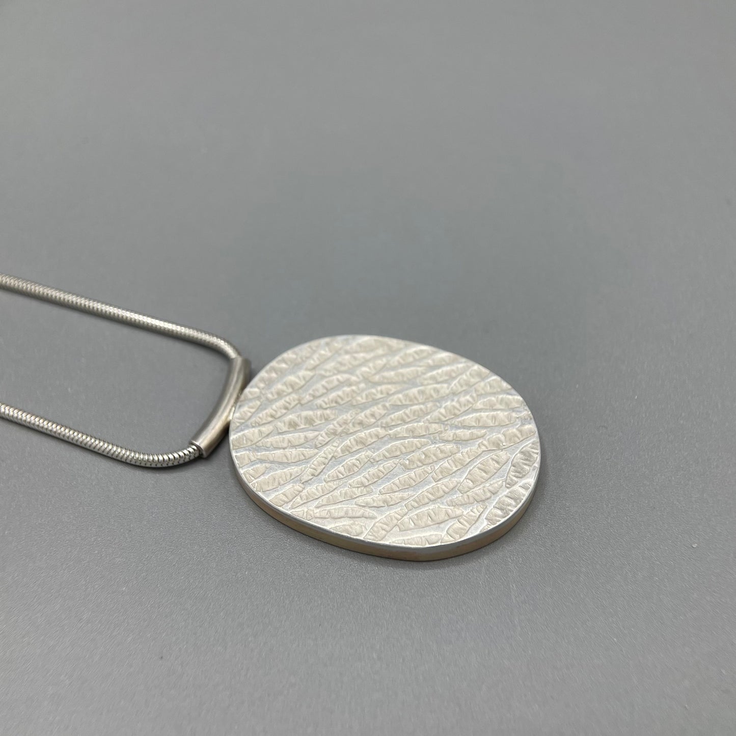 Papermetal Embossed Petals Large Oval Pendant