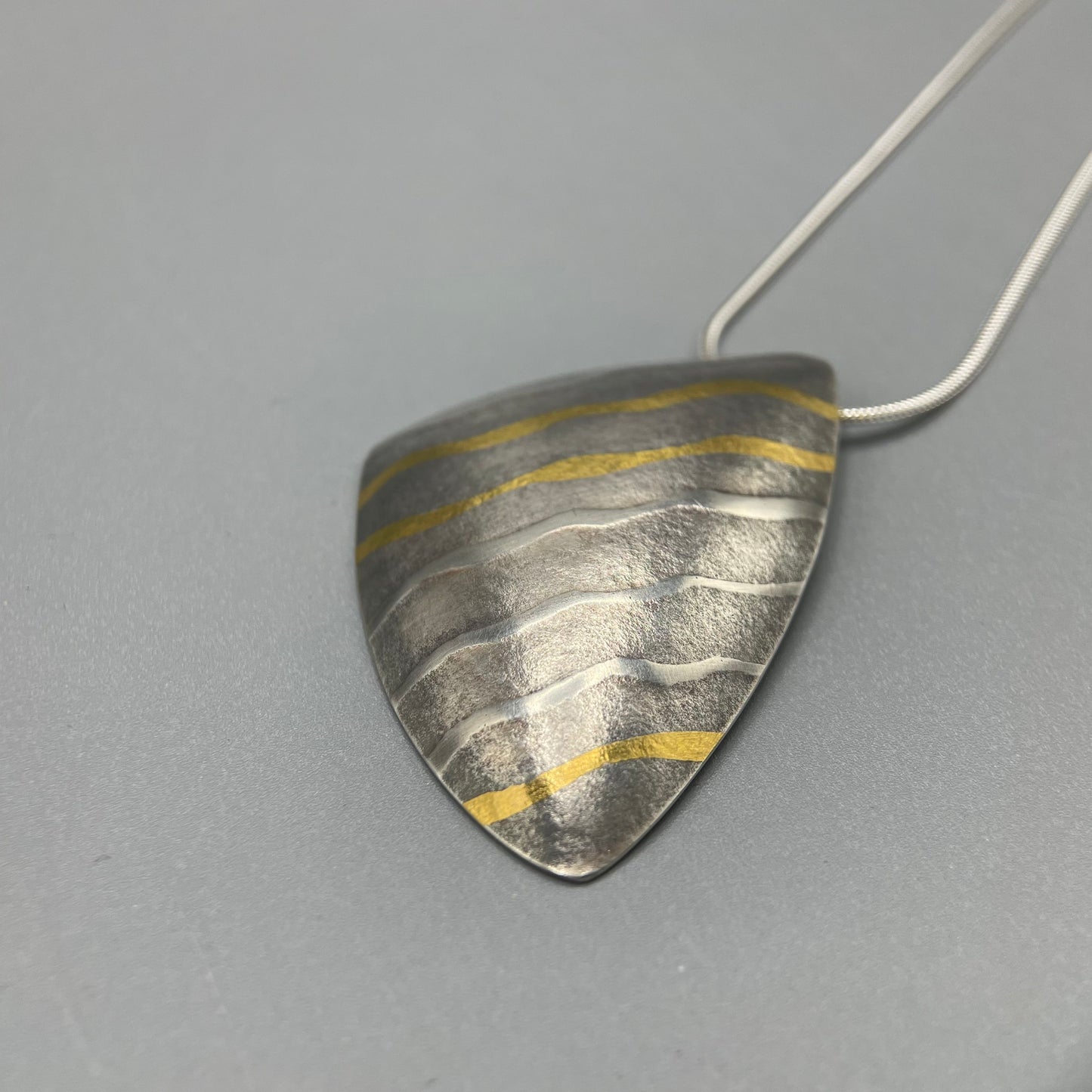 Sandra Elizabeth Oxidised Shell Form Pendant