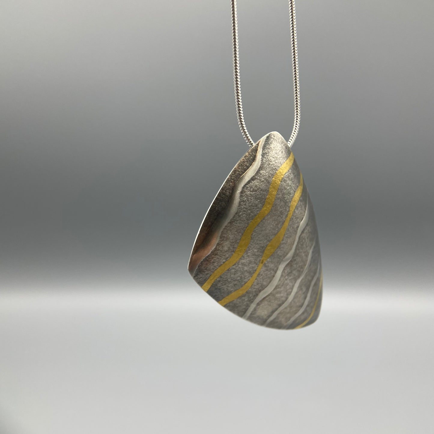 Sandra Elizabeth Oxidised Shell Form Pendant