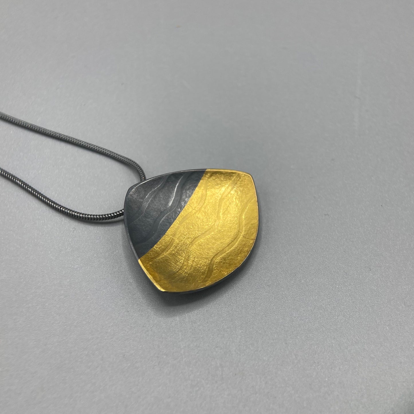 Sandra Elizabeth Oxidised Silver Clam Shell Pendant