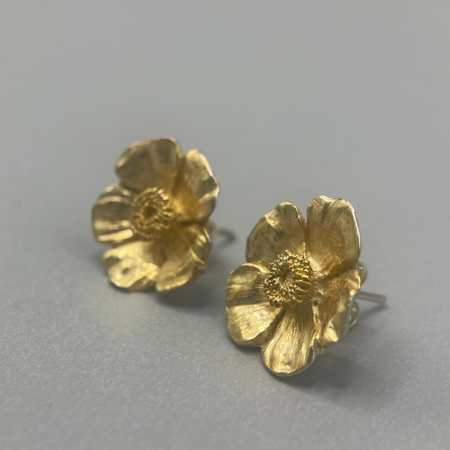 Tim Blades Gold Plated Flower Studs