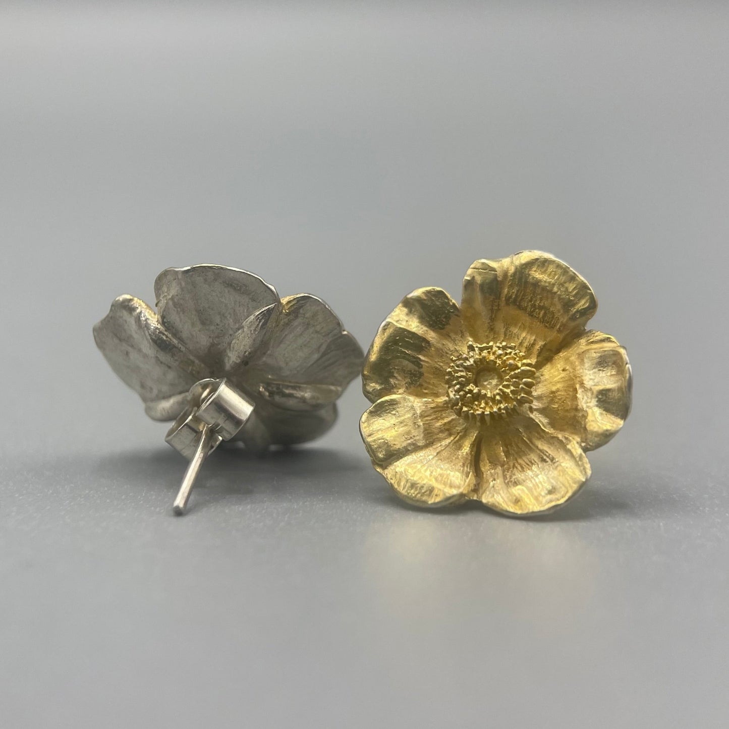 Tim Blades Gold Plated Flower Studs