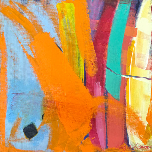 Angie Kenber 'Candy Stripes' (Acrylic on Canvas)