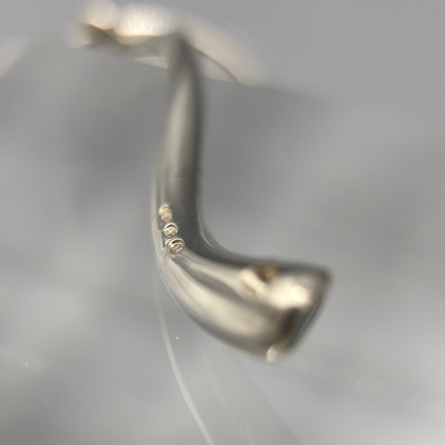 Paul Finch - Curving Silver Pendant with 18ct Gold Bead