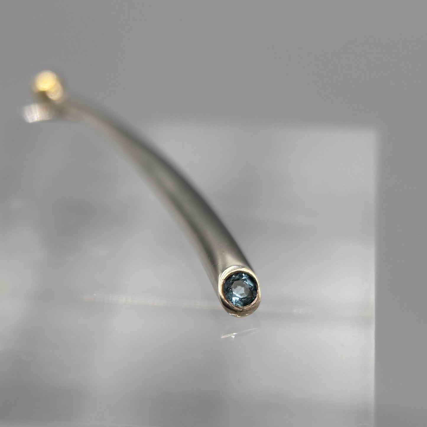 Paul Finch - Long Curved Wiggly Pendant with 18ct Gold Bead
