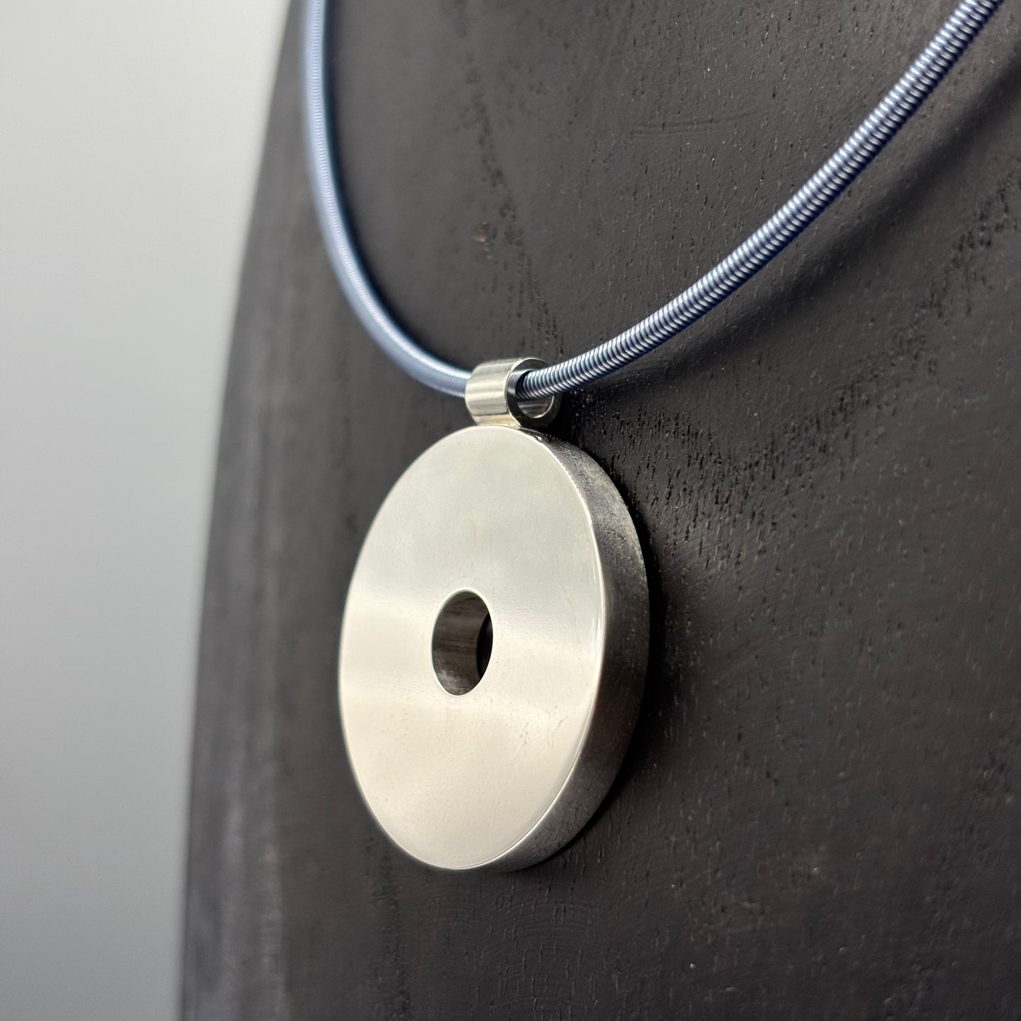 Wilde Works – Sterling Silver and Resin Large 'First Exploration' Pendant (Slate Blue)