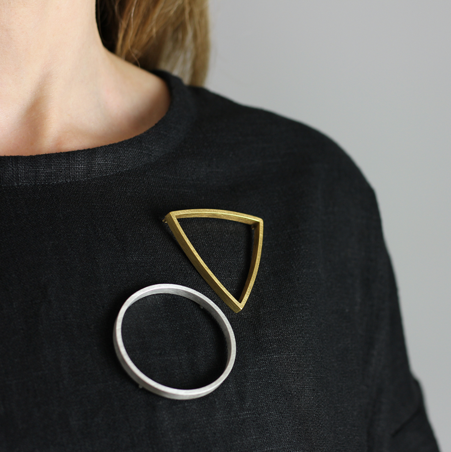 Sheng Zhang 'Curved Curves' Triangle Brooch