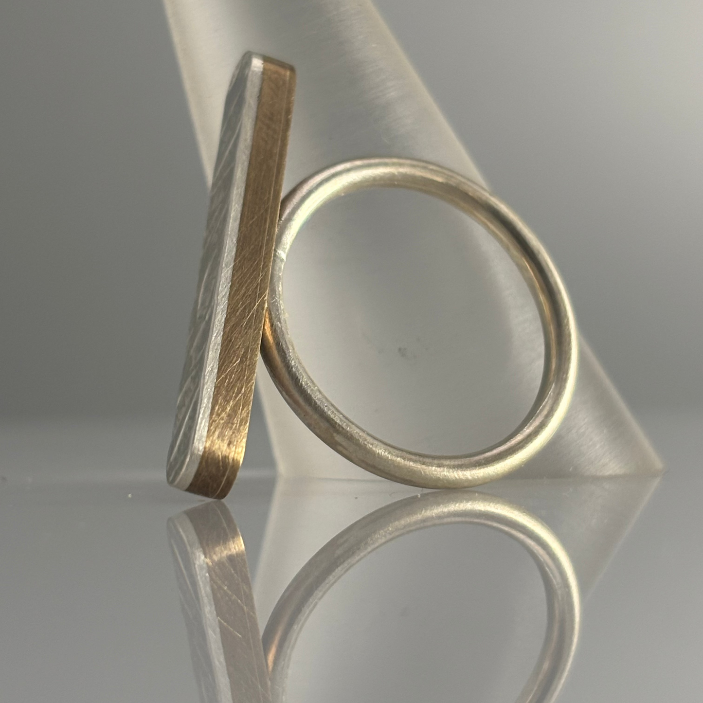 Papermetal – Across The Bar Ring (Silver & Brass) – Size N 1/2