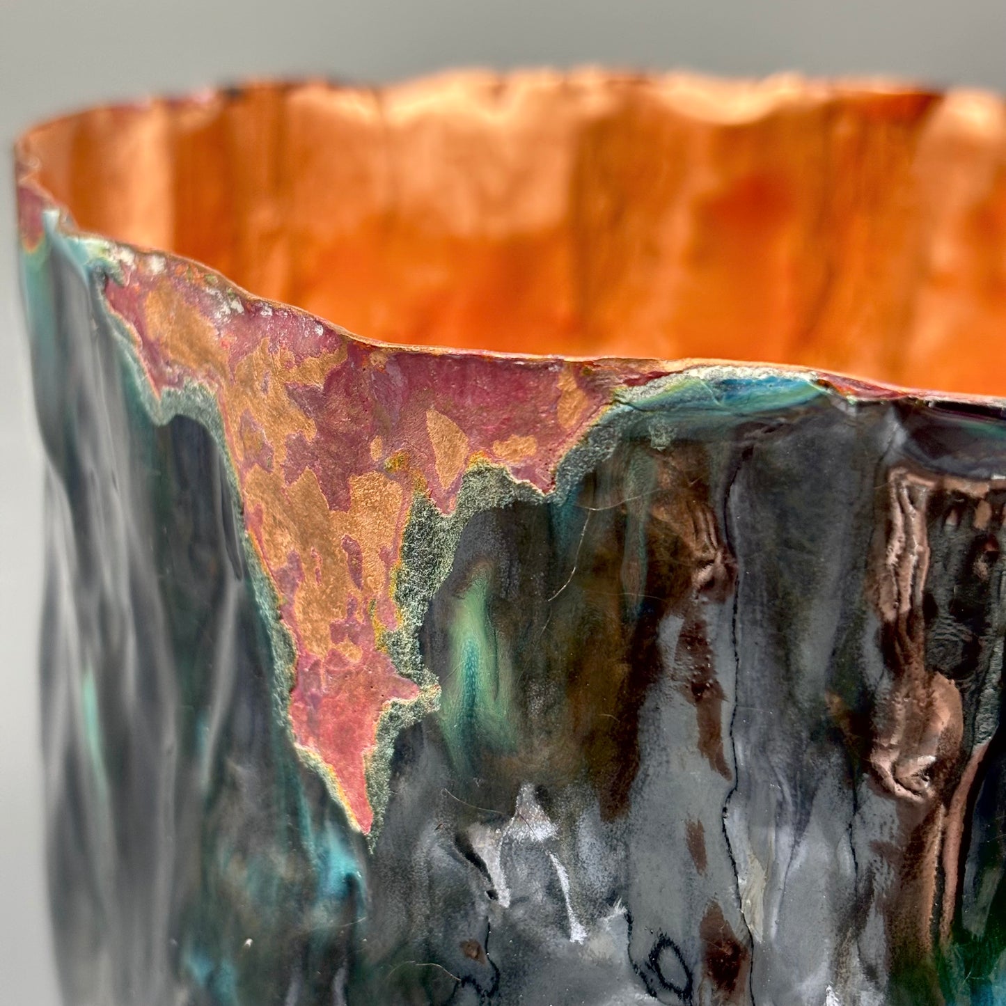 Cruan – Shades of White (Enamelled Copper Vessel)