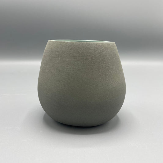 Maria Wojdat Medium Graphite & Teal Ovoid Vessel