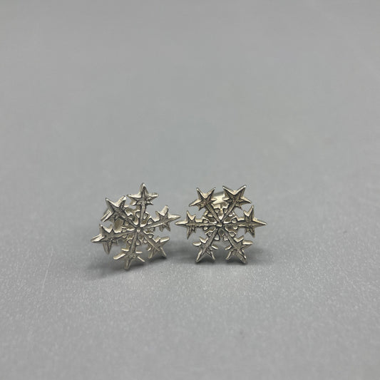 Tim Blades Silver Snowflake Stud Earrings