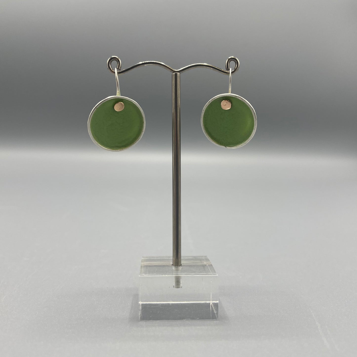 Anthony Feiler Enamel on sterling silver with 9ct gold Drop Earrings