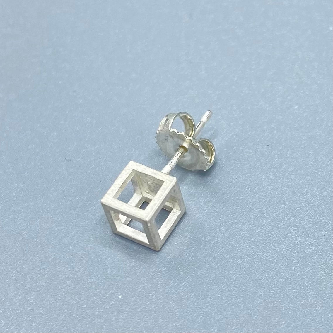 Emma Farquharson Small Silver Cube Studs