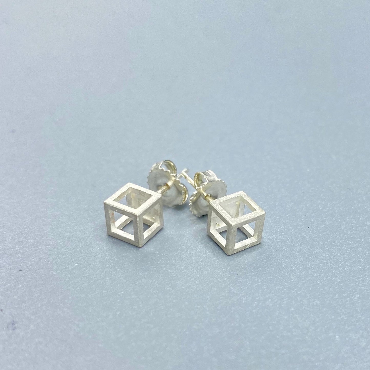 Emma Farquharson Small Silver Cube Studs