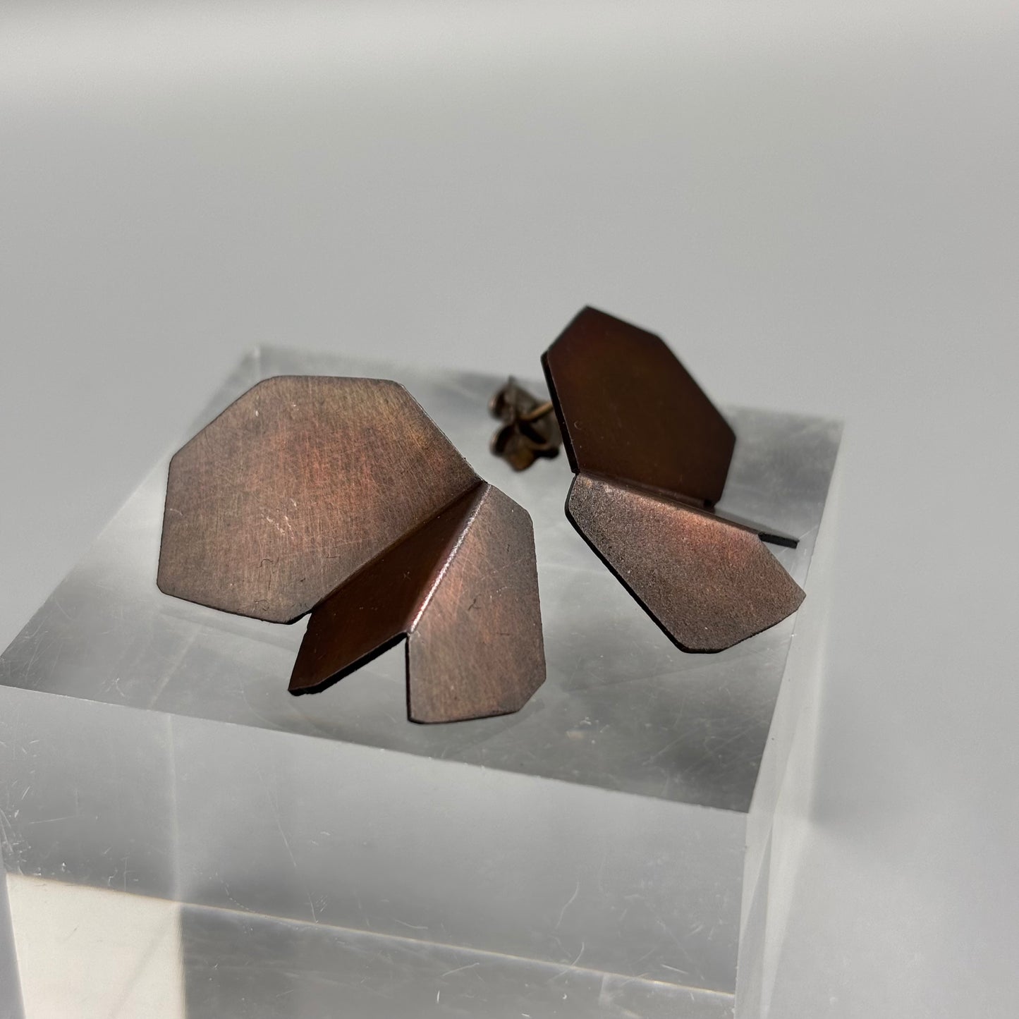 RawObjekt Oxidised Copper 'Butterflies Stud Earrings'