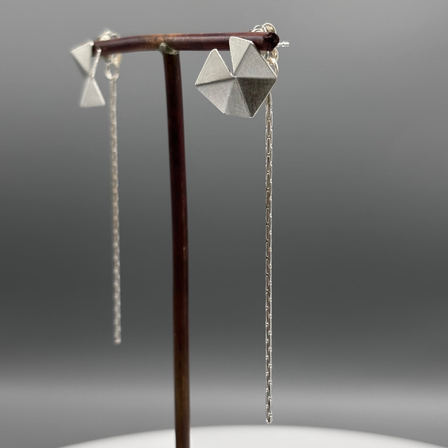 RawObjekt 'Hexagon Drop Earrings' in Silver