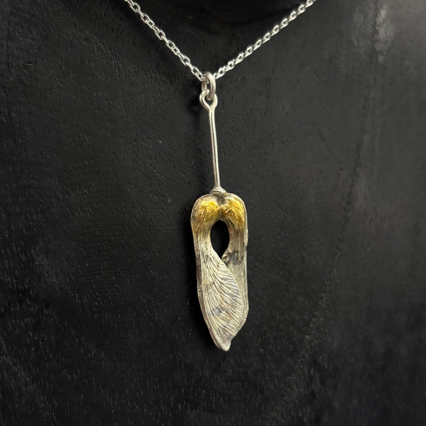 Tim Blades Silver and Gold-plated 'Seedpod Pendant Necklace'