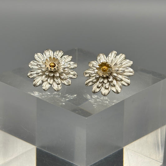 Tim Blades Silver and Gold 'Chrysanthemum Stud Earrings'