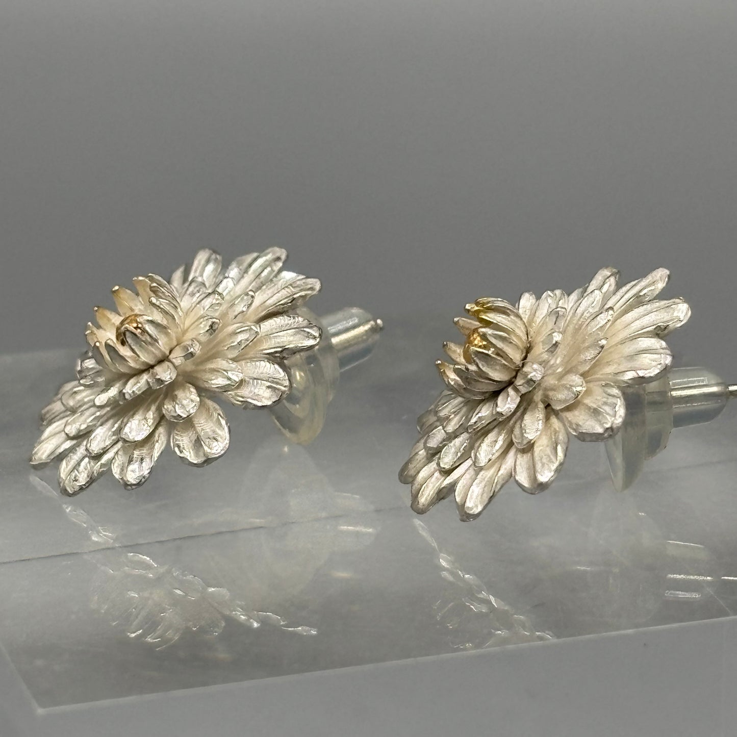 Tim Blades Silver and Gold 'Chrysanthemum Stud Earrings'