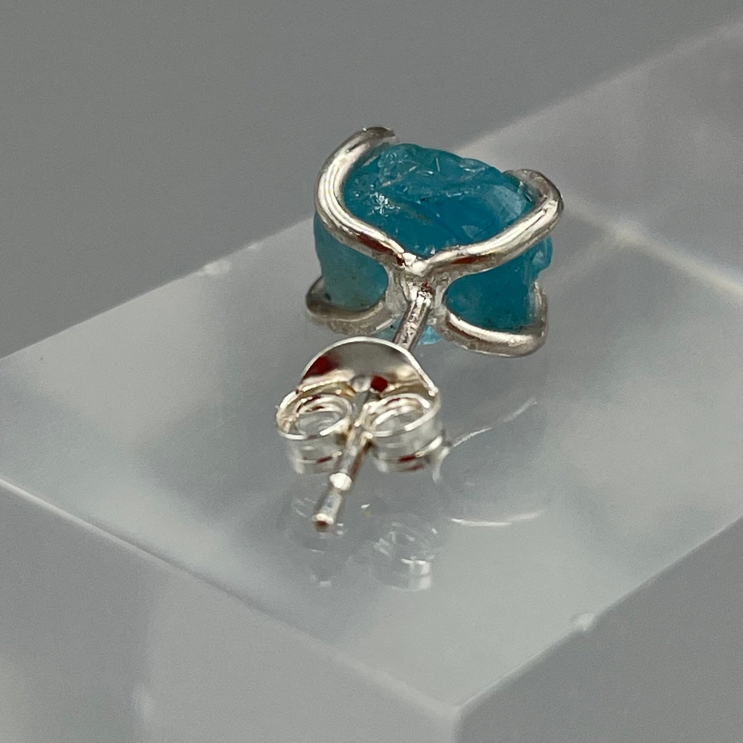 Caroline Stokesberry-Lee Raw Blue Apatite Earrings