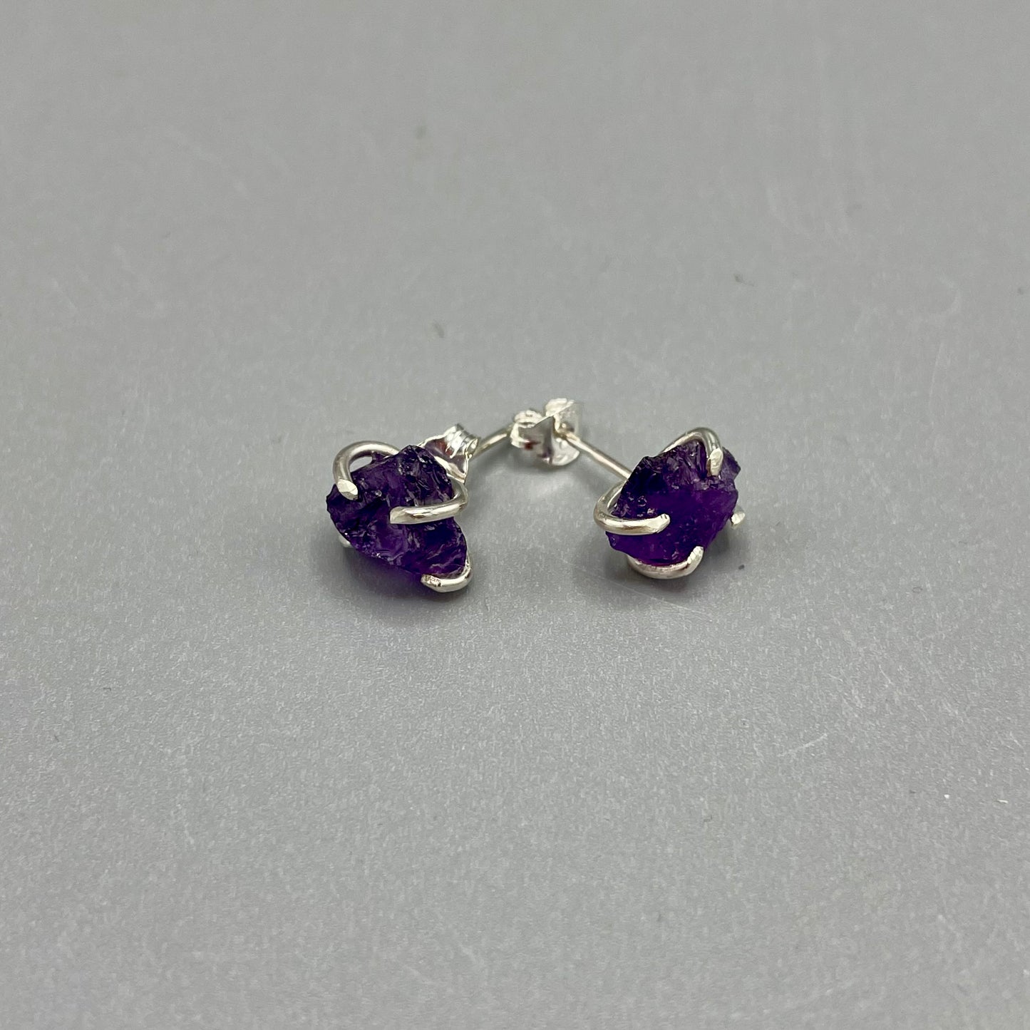 Caroline Stokesberry-Lee Raw Amethyst Earrings