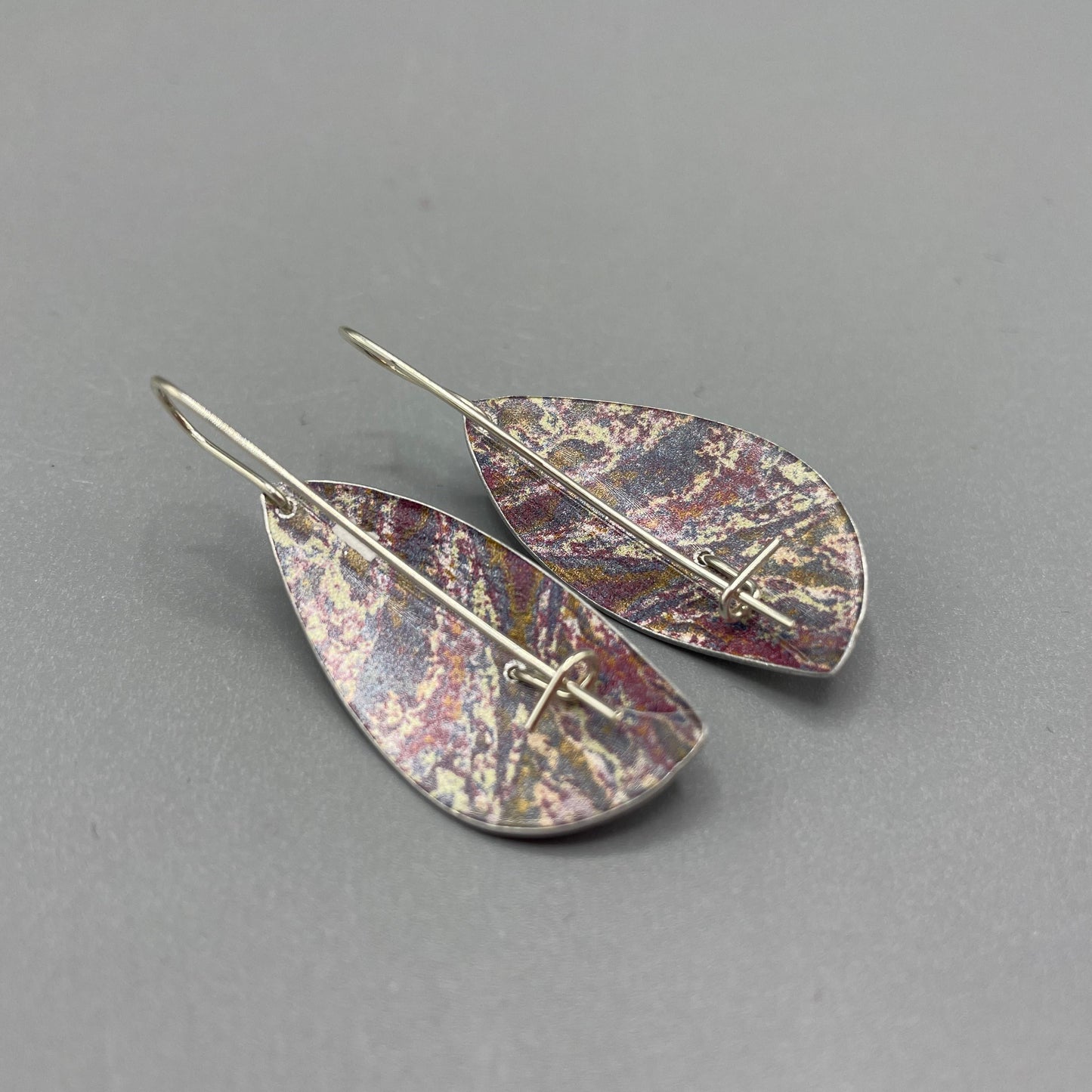 Jane Adam Aluminium Long Leaf Earrings Red - Medium