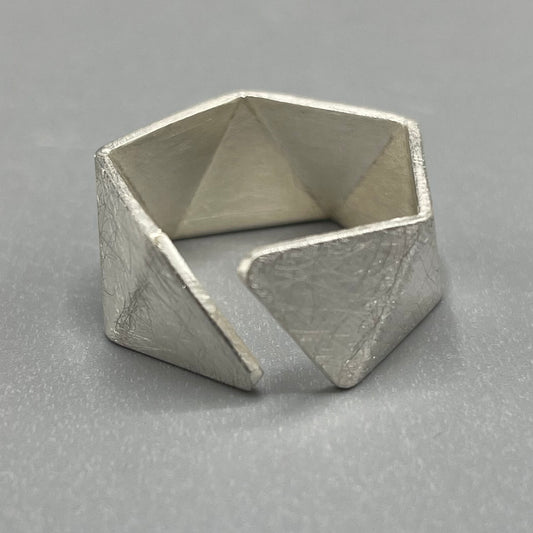 RawObjekt Silver Hexagon Ring