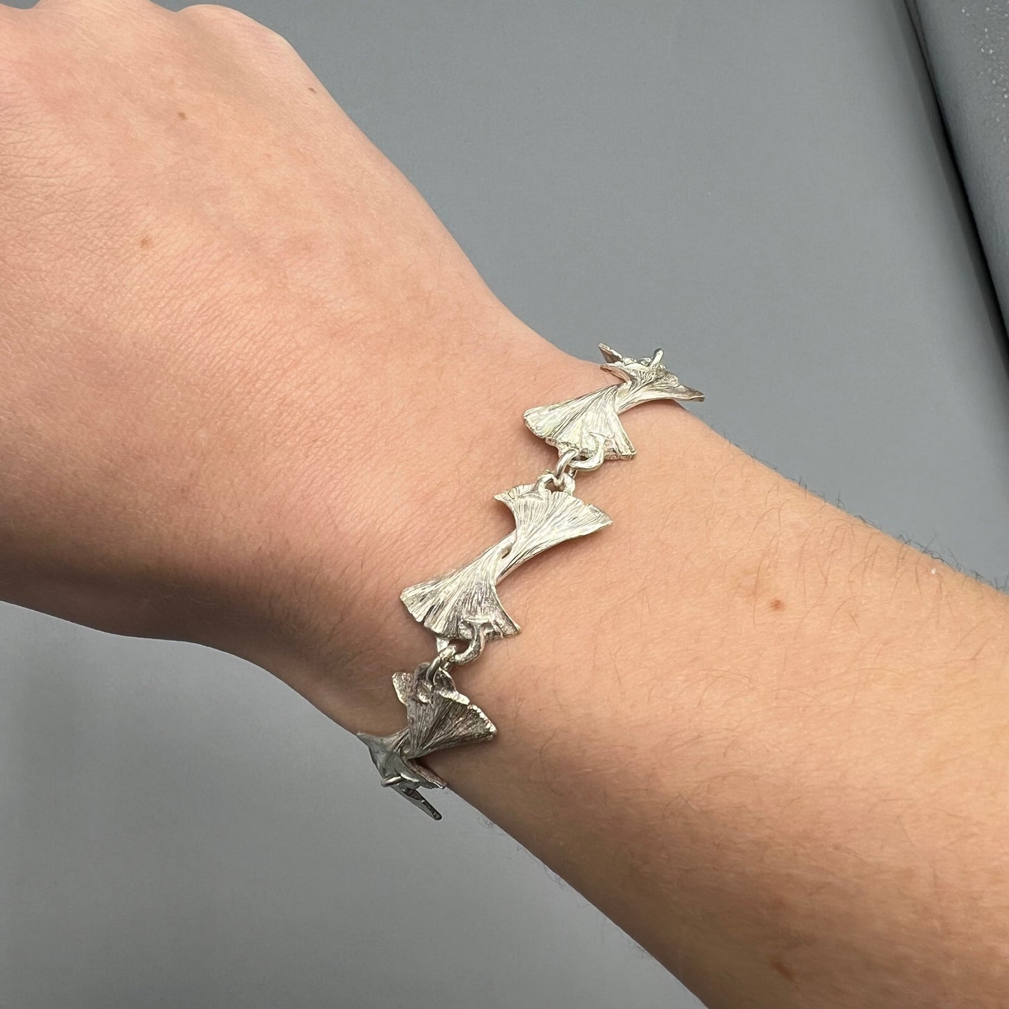 Tim Blades Silver Ginkgo Bracelet