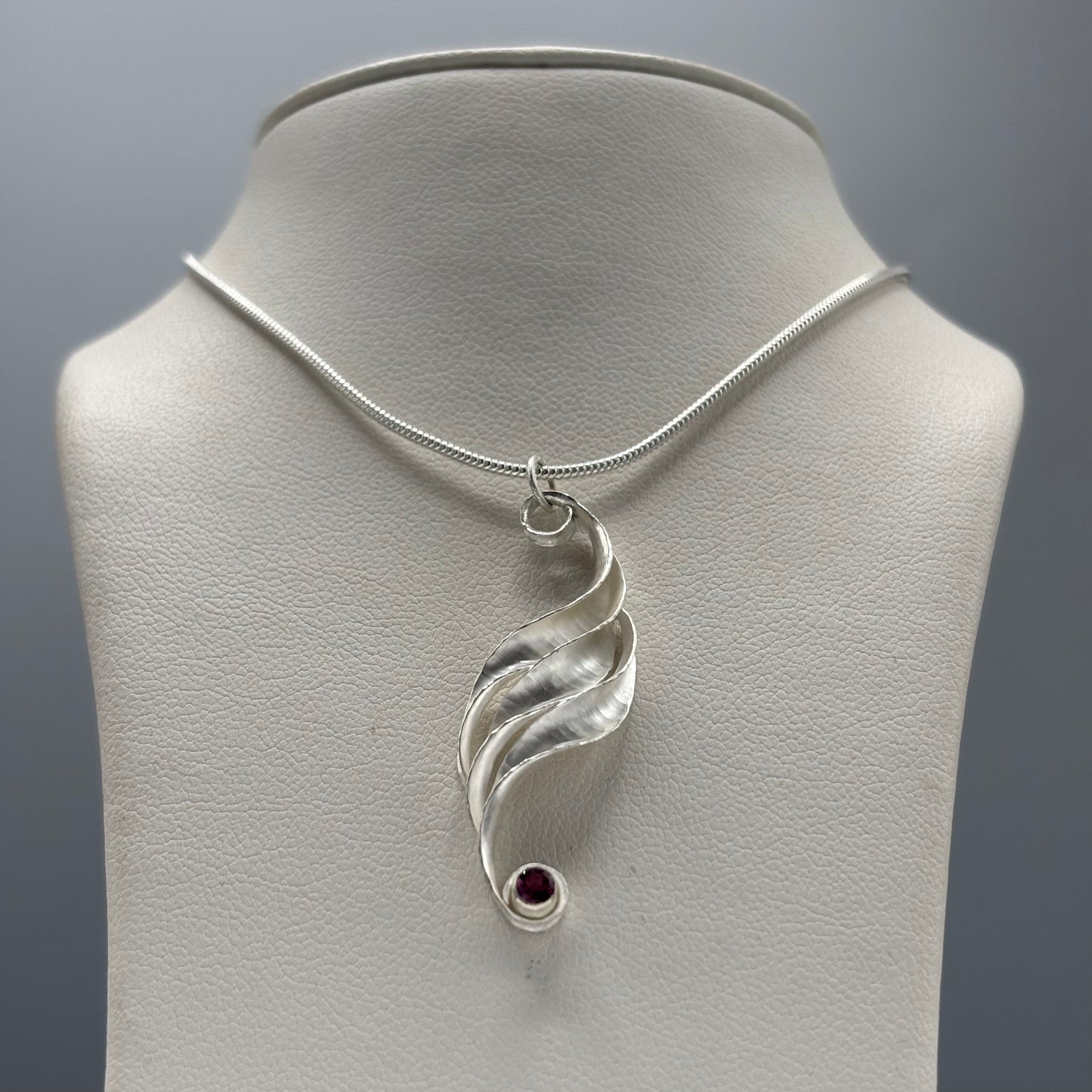 Anne Massey - Ripple Triple Pendant (Small, Rhodolite Garnet)