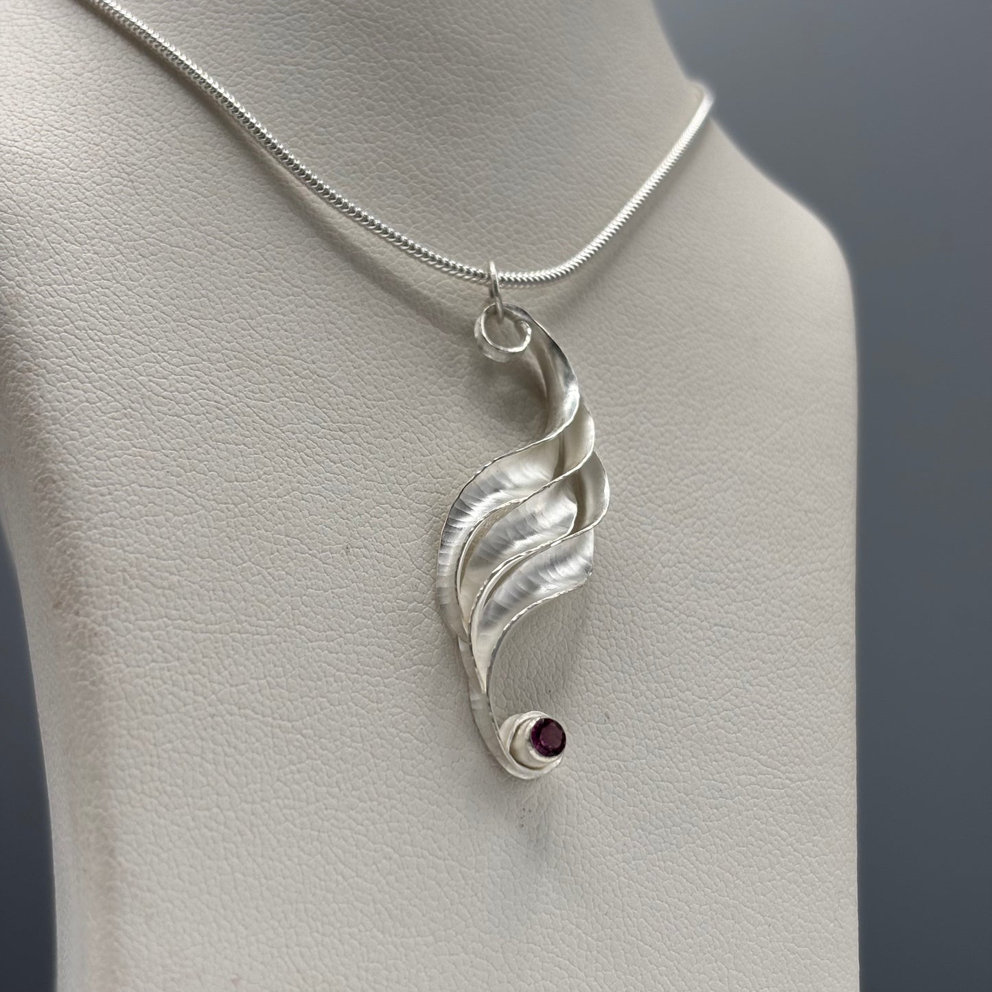 Anne Massey - Ripple Triple Pendant (Small, Rhodolite Garnet)