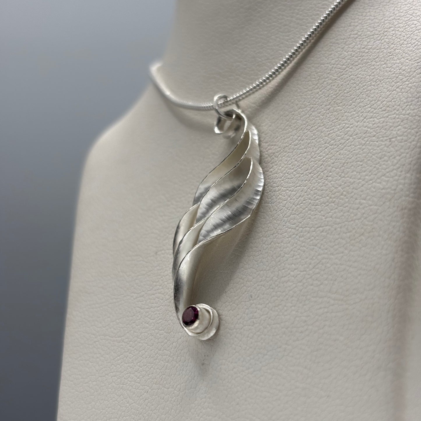 Anne Massey - Ripple Triple Pendant (Small, Rhodolite Garnet)