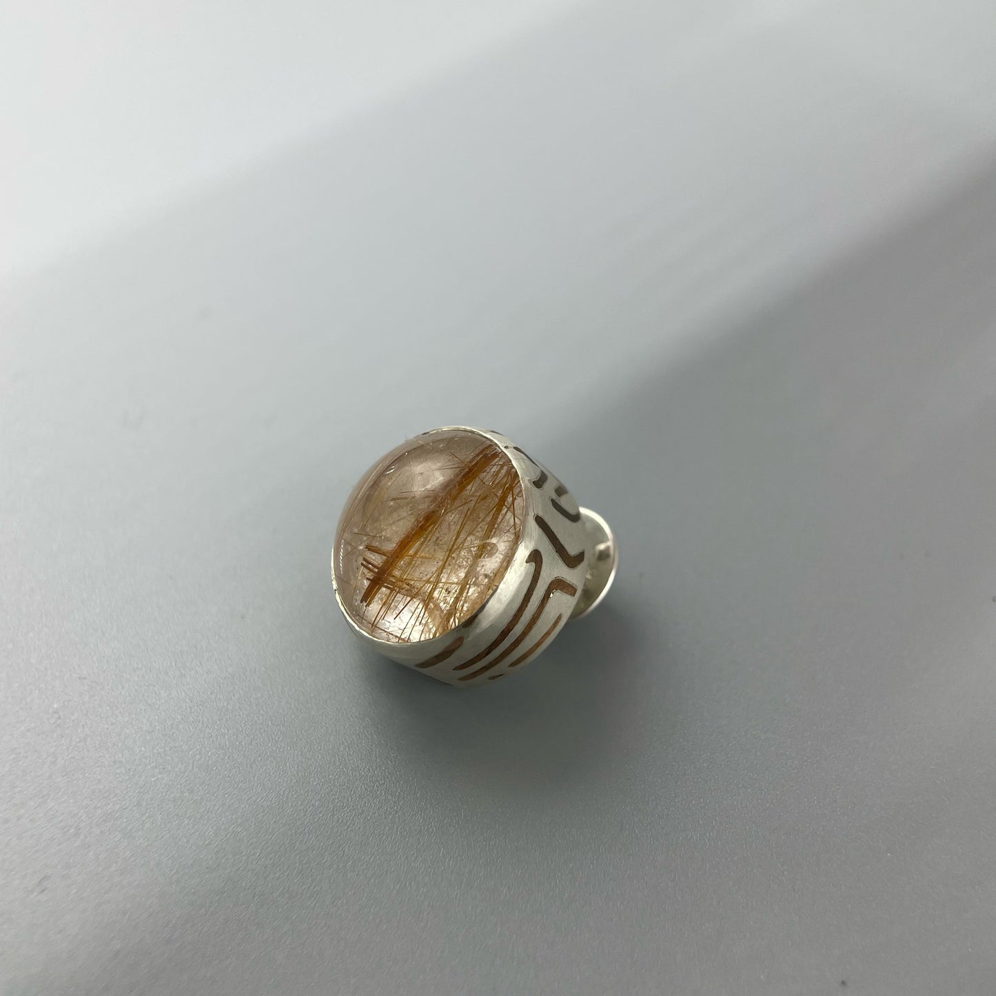 Lyndsay Fairley Rutile Quartz Round Lapel Pin