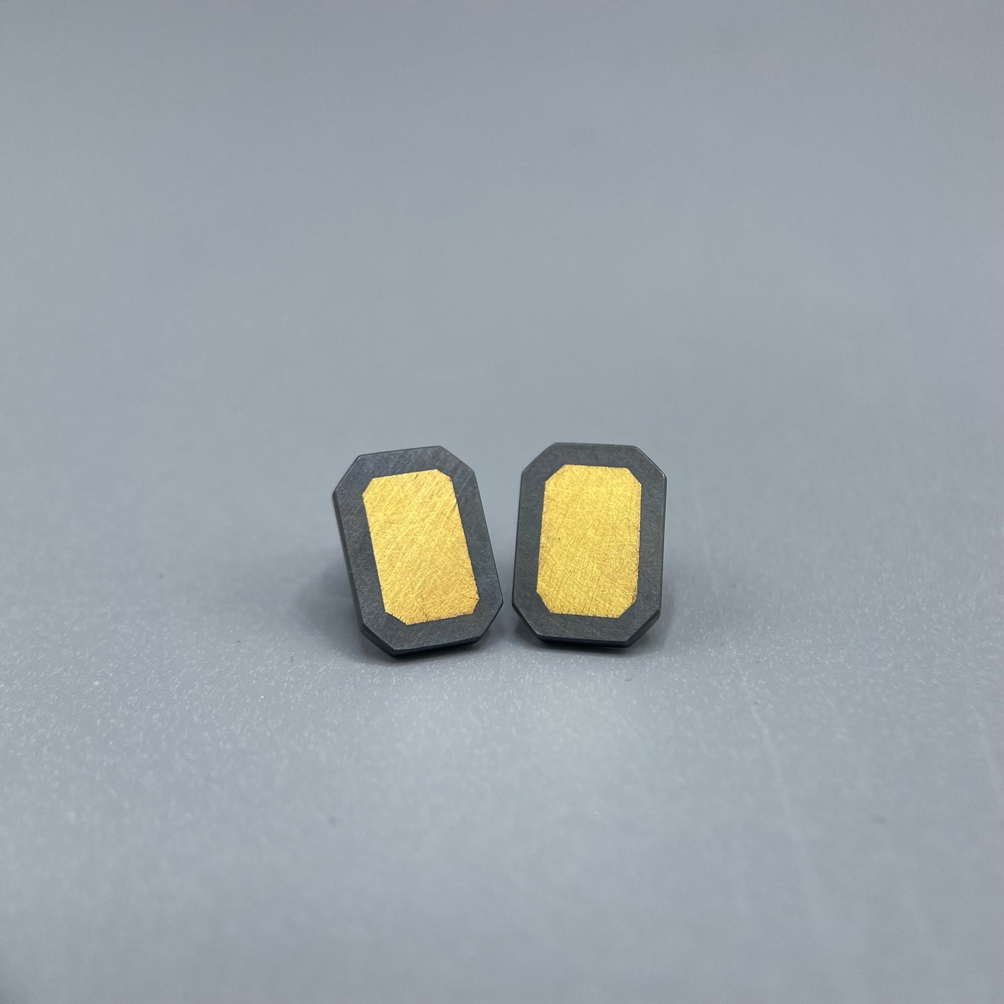 Sheng Zhang 'Gem-metal' Rectangle Keum-boo Earrings