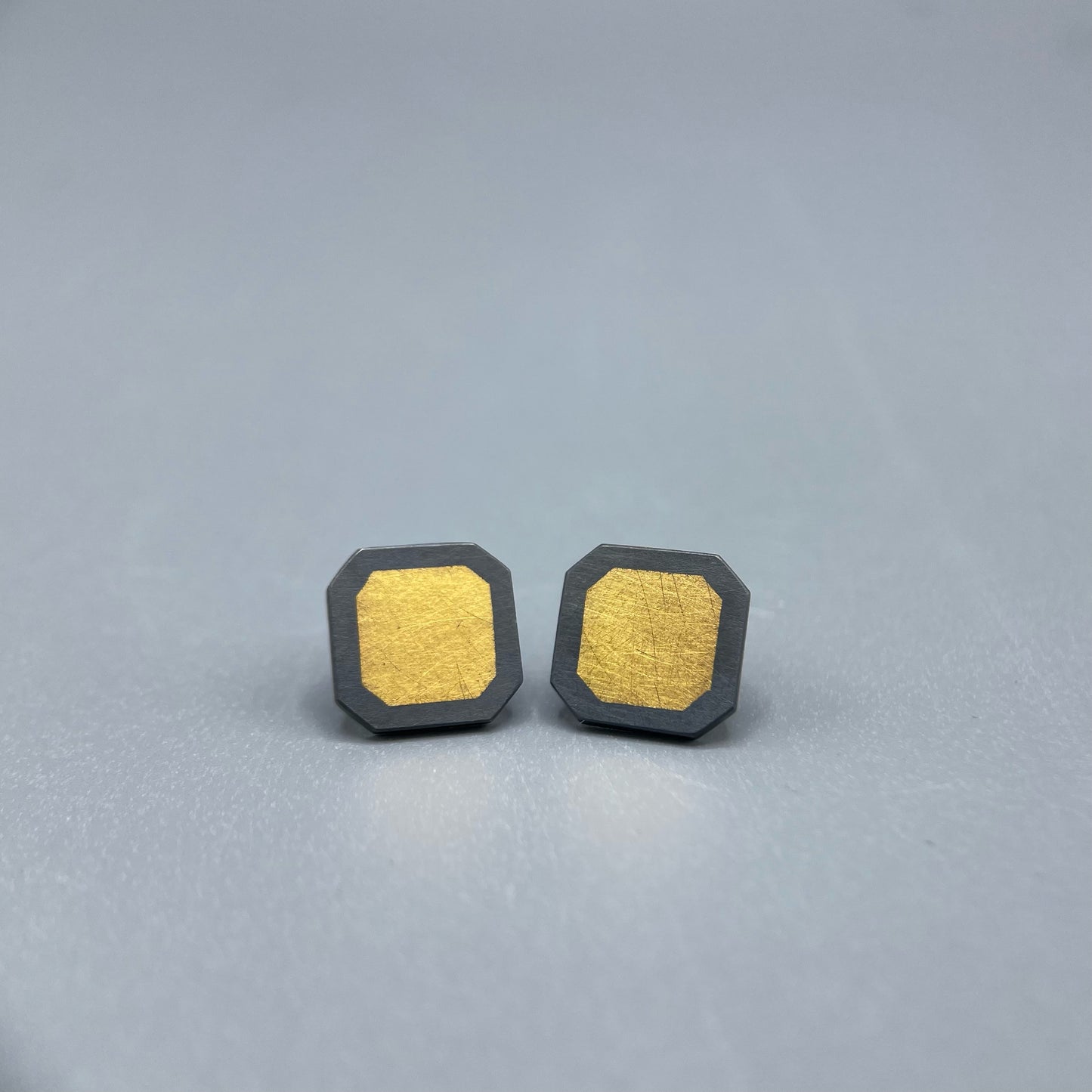 Sheng Zhang 'Gem-metal' Square Keum-boo Earrings