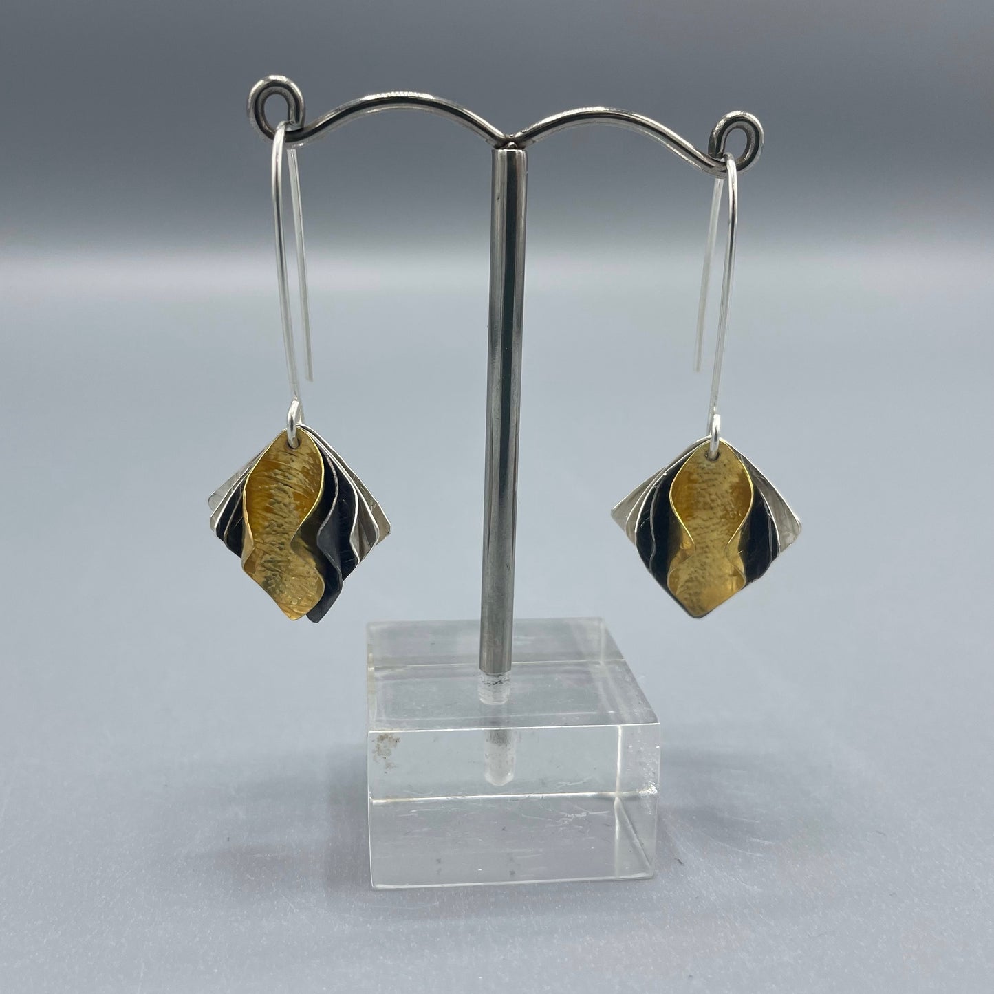 Zoe Watts Tri Coloured Page Curl Earrings