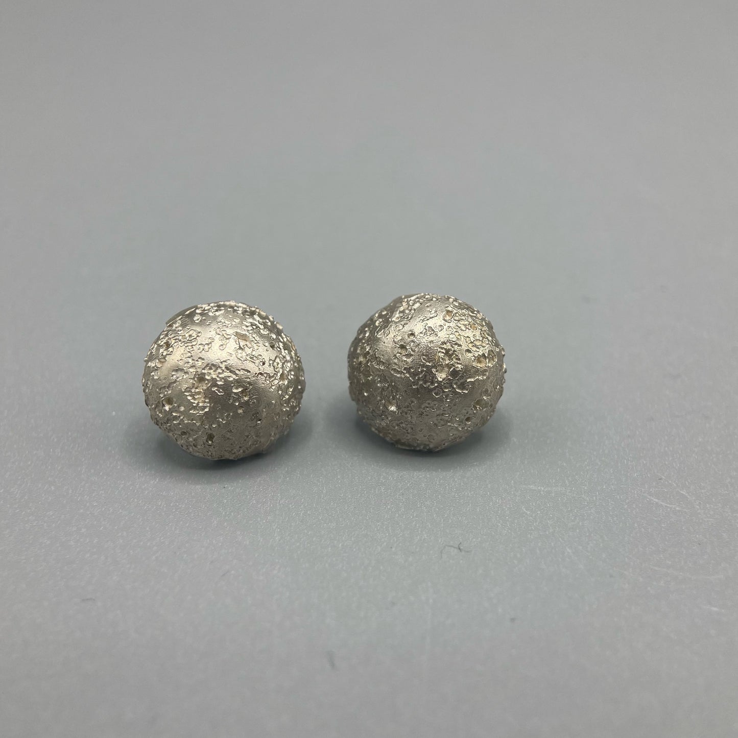 Susi Hines Etched Silver Hemisphere Earrings