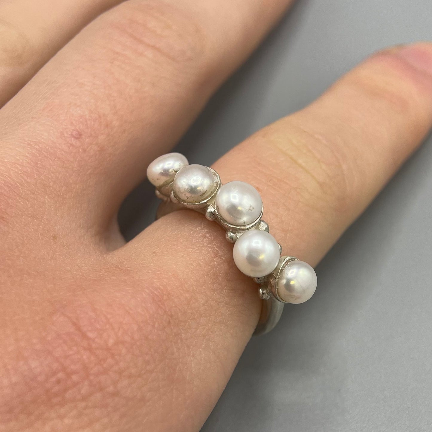 Susi Hines Silver Pearl Ring