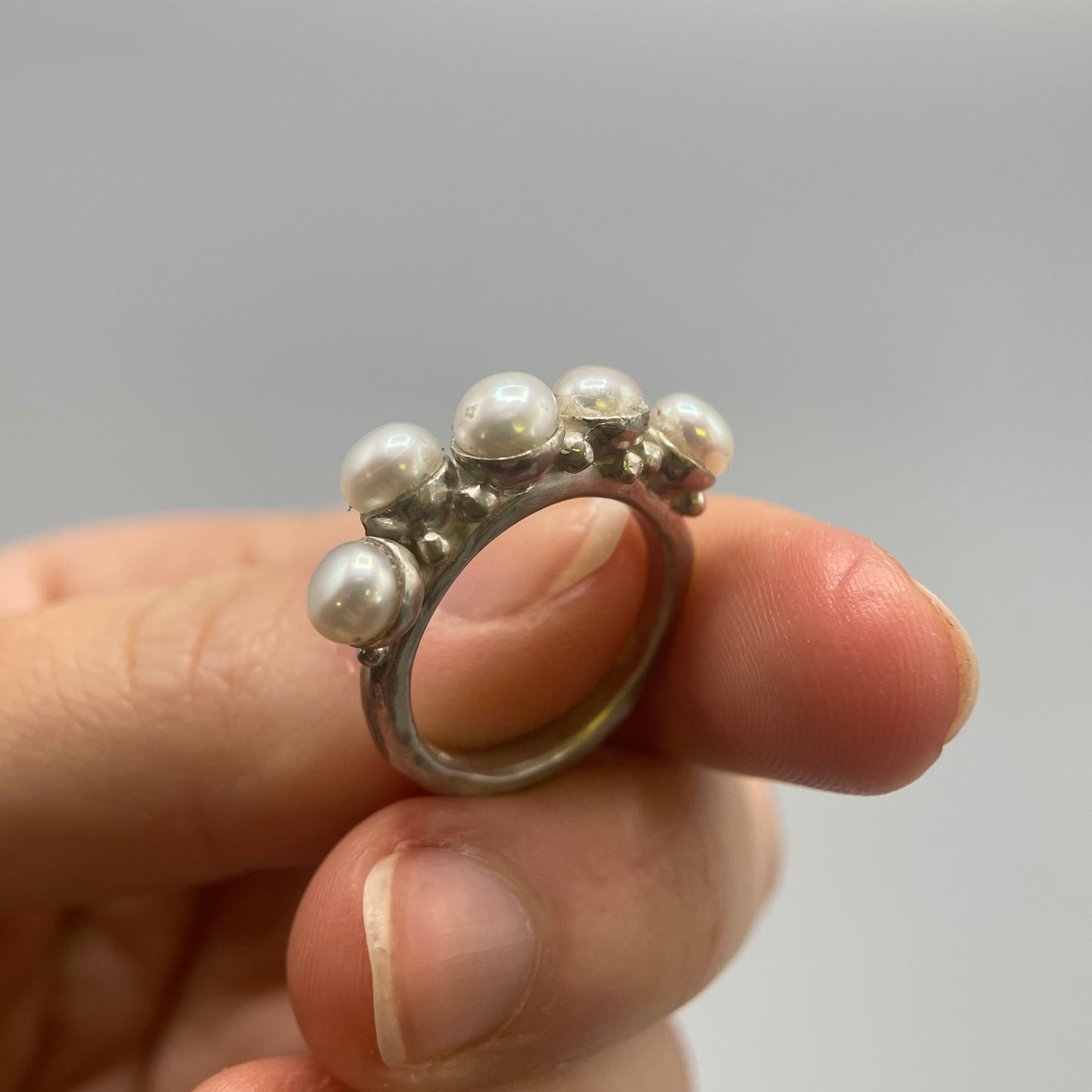 Susi Hines Silver Pearl Ring